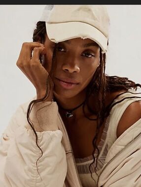 Free People Women's Washed Trucker Jacket in Light Beige